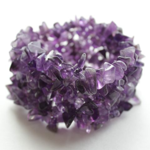 Amethyst Chips Stretch Bracelet