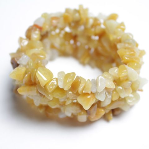 Yellow Jade Chips Stretch Bracelet