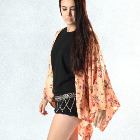 Kimono Peach Flowers