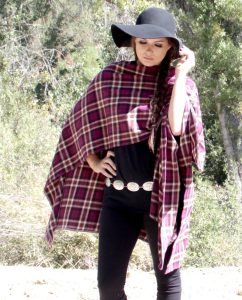 Bo & Eros Maroon & White Plaid Wrap