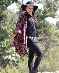 Bo & Eros Maroon & White Plaid Wrap