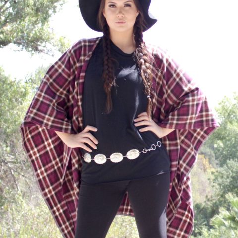 Bo & Eros Maroon & White Plaid Wrap