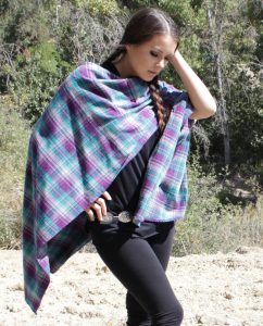Bo & Eros Amethyst & Turquoise Plaid Wrap