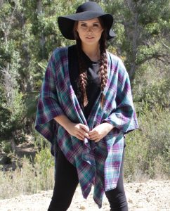 Bo & Eros Amethyst & Turquoise Plaid Wrap