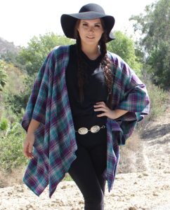 Bo & Eros Amethyst & Turquoise Plaid Wrap