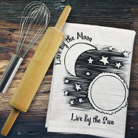 Sun & Moon Flour Sack Tea Towels