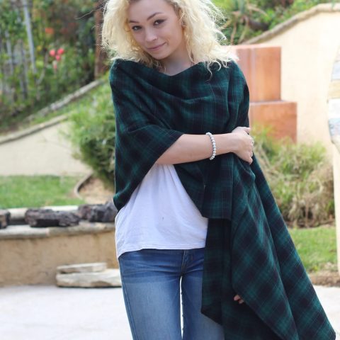 In The Forest Plaid Shawl Wrap