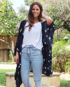 BO & EROS Navy Floral Kimono