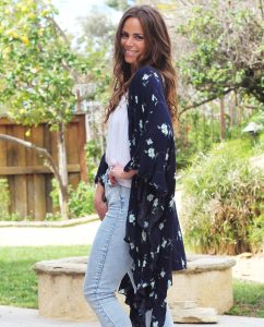 BO & EROS Navy Floral Kimono