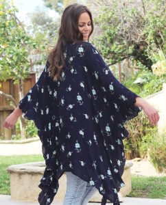 BO & EROS Navy Floral Kimono