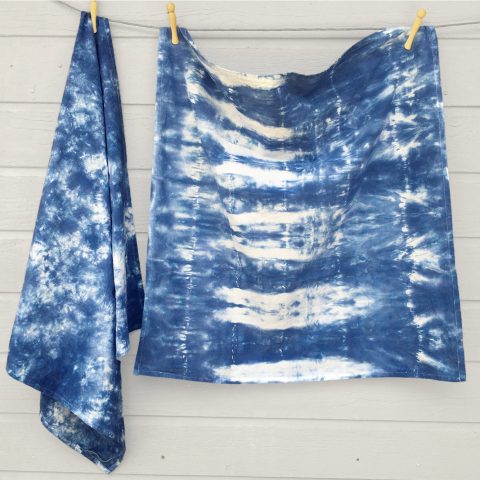 Tie Dye "Blue Ink" Flour Sack Tea Towels