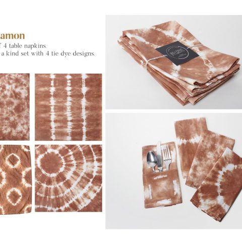 Tie Dye Table Napkins Set "Cinnamon"