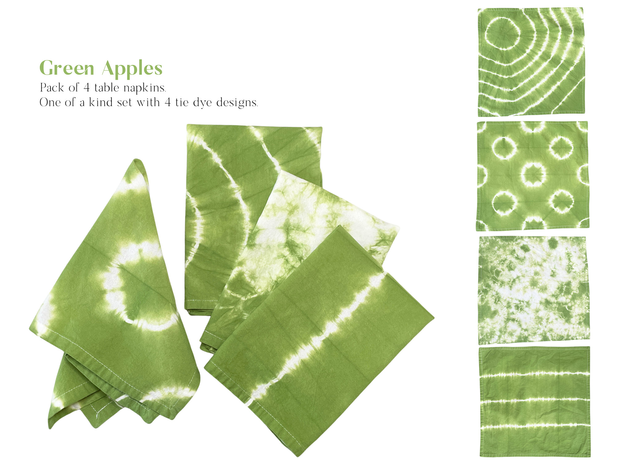 GreenApplesTieDyeNapkins