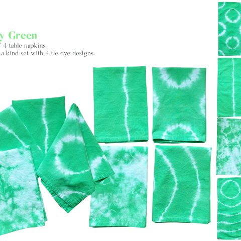 Tie Dye Table Napkins Set "Kelly Green"